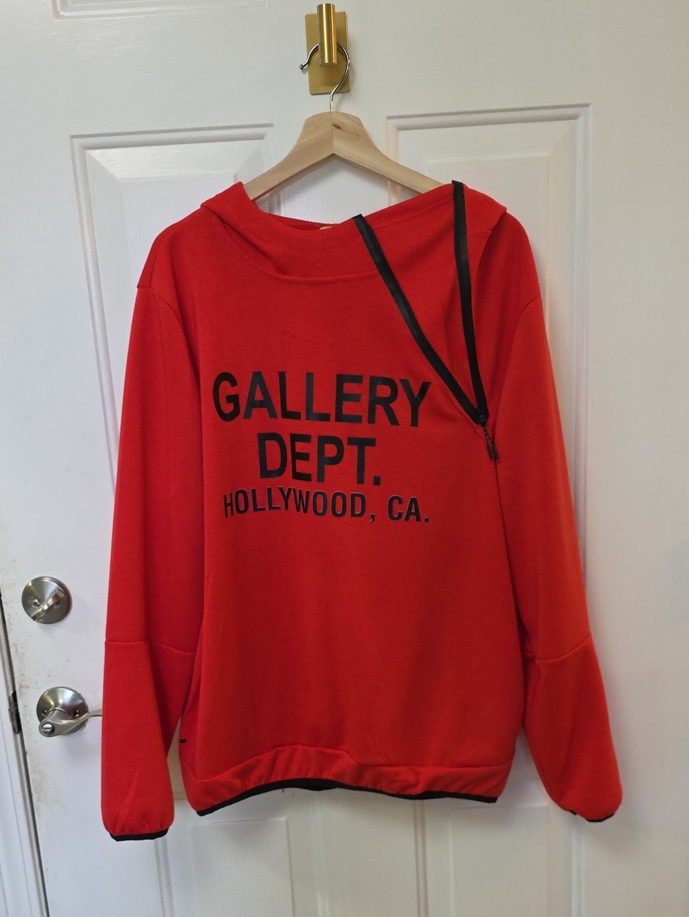Gallery Dept Men’s Red Zip-Accent Pullover Sweatshirt